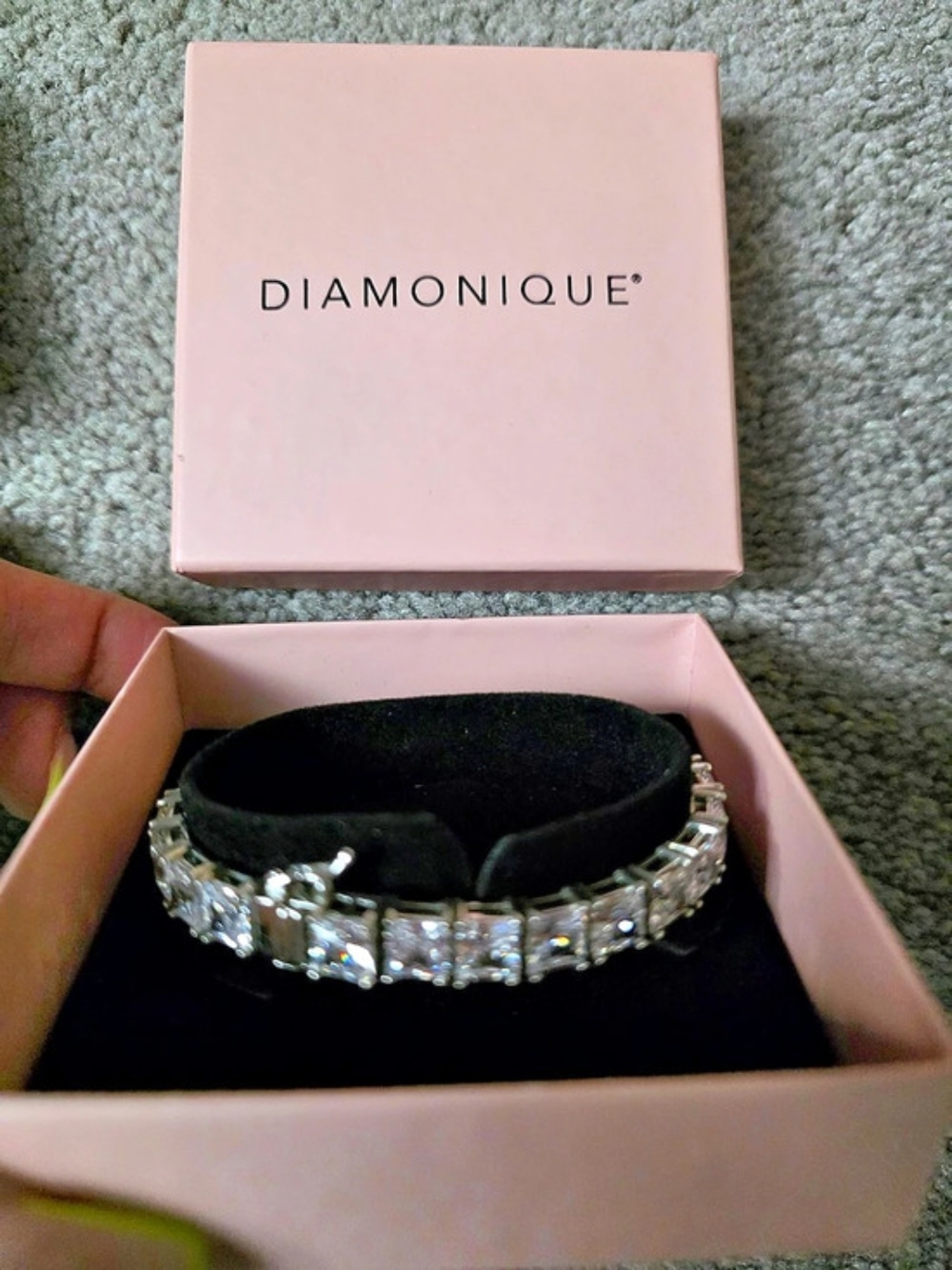 DIAMONIQUE Silver Tennis Bracelet NWOT